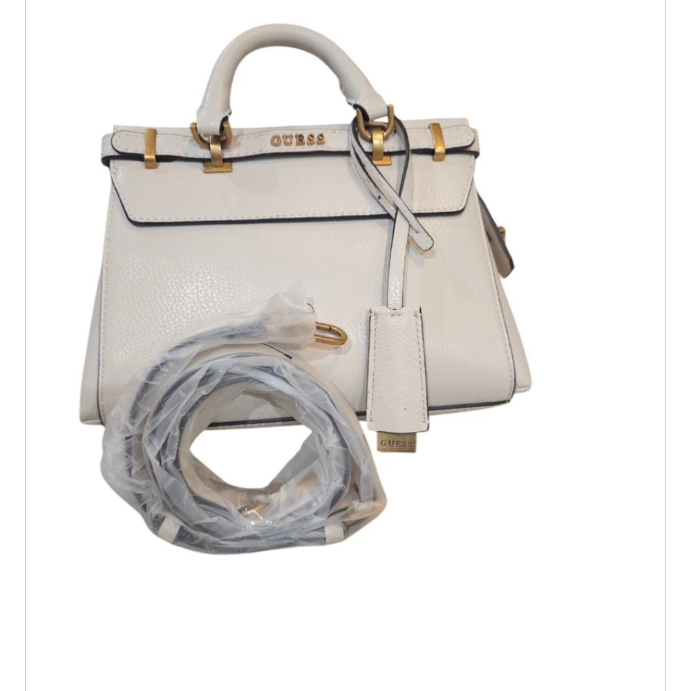 Guess Sestri Mini Beige Satchel Bag NWT - Picture 6 of 9